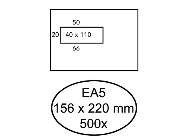 Envelop Quantore 156x220mm Venster Links 40x110mm Zelfklevend