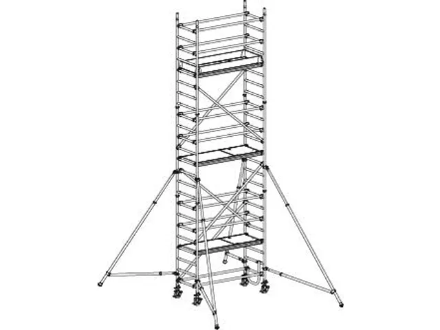 échafaudage roulant,portée H 7,25m,échafaudage H 6,49m