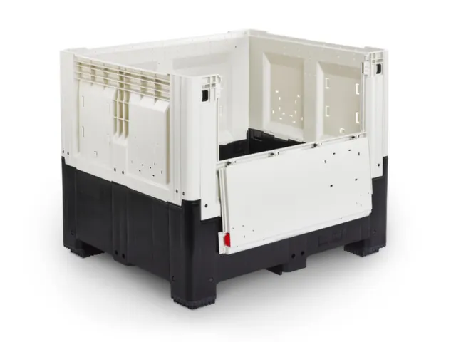 Palletbox,HxLxB 973x1200x1000mm,905l,PE,zwart/ivoorkleurig