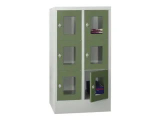 lockerkast,HxBxD 1187x600x500mm,2x3vakken,RAL7035,front RAL6011 - 2