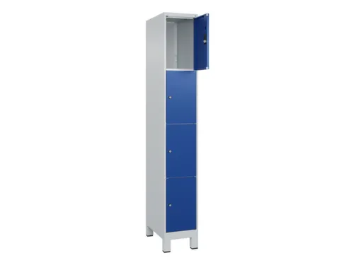 lockerkast,HxBxD 1950x300x500mm,1x4vakken,vak B 300mm,cil.-slot,voeten