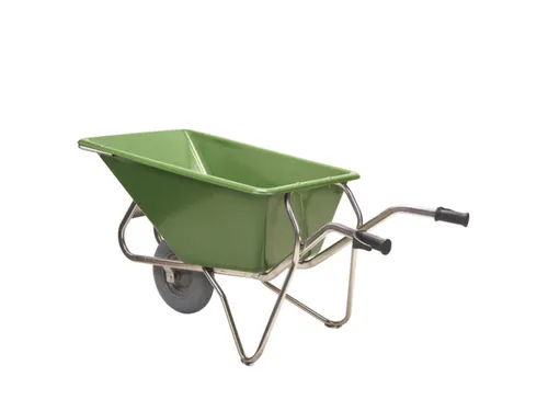 aluminium kruiwagen,160l,HxBxD 800x715x1630mm,PP-bak,groen,aluminium