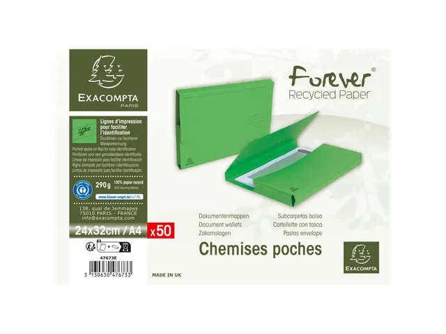 Documentenbox Forever A4, 290 g/m², groen 50 Stuks