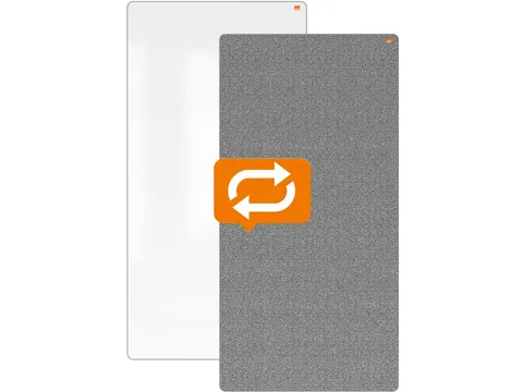 Move & Meet whiteboard/memobord paneel 90x180cm, met grijs