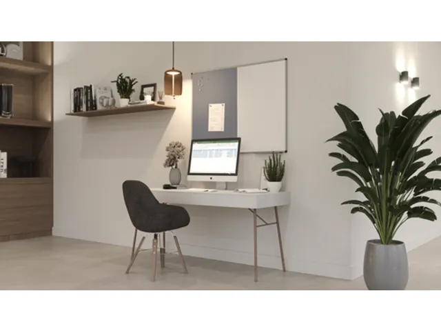 Tableau Combi UNITE feutre gris-tableau blanc 90x120cm