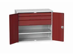 universele kast,HxBxD 1000x1300x550mm,1xStalen bodem,3lade(n)