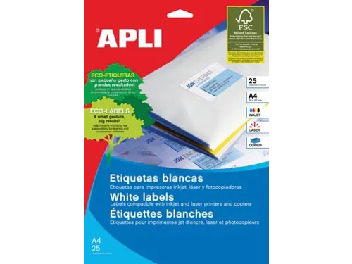 Apli Etiketten 210x297 Rechte Hoeken