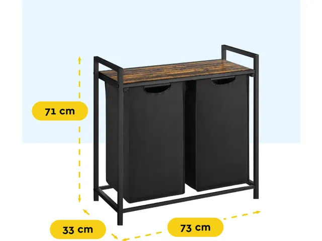 BRASQ Wasmand 2 vakken Zwart LB200