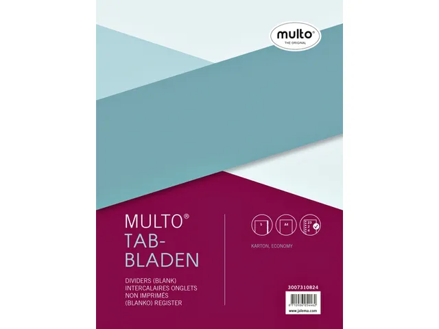 Tabbladen Multo economy A4 23-gaats 5-delig assorti