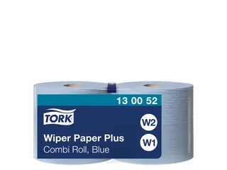 Poetsrol Tork W1 130052 2-laags 26cmx255m 2 Rollen blauw - 1