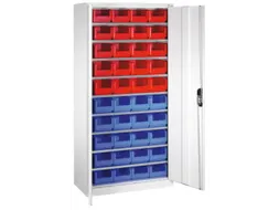 Stellingkast Staalplaat 1980x1000x420mm 9 Legborden 40 Magazijnbakken