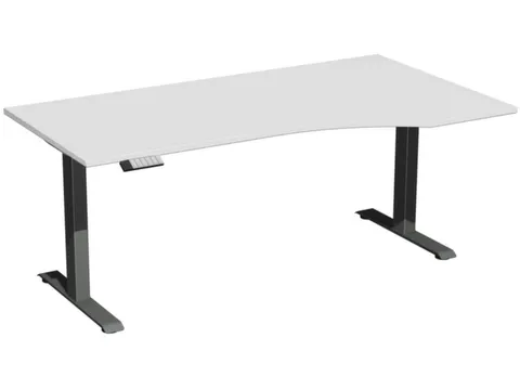 In hoogte verstelbaar bureau in vrije vorm,HxBxD 630-1280x1800x1000mm