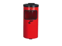 Afval/asbak-Veiligheidsafvalbak Wandbevestiging HxØ 410x180Mm Rood