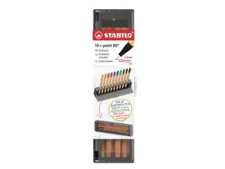 Fineliner STABILO point 88 Fijn clickset à 10 kleuren - 1