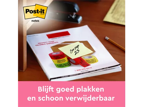 Memoblok 3M Post-it 654 76x76mm geel 16 + 4 gratis