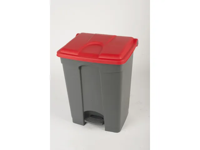 pedaalemmer,1x70l,HxBxD 673x495x412mm,romp PP grijs,deksel PP rood