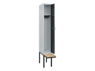 locker met bank,HxBxD 2120x300x815mm,1vak,vak B 300mm,draaigrendel - 2