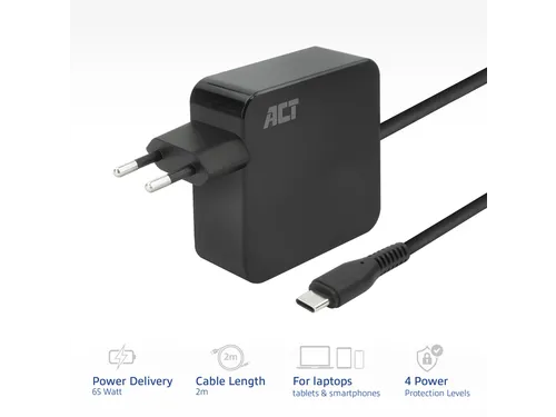 Laptop Oplader ACT USB-C Power Delivery 65W 2mtr