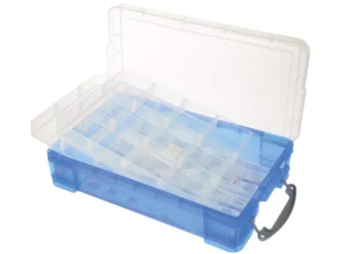 Opbergdoos Hobby 30 Vaks 4 Liter Blauw Transparant