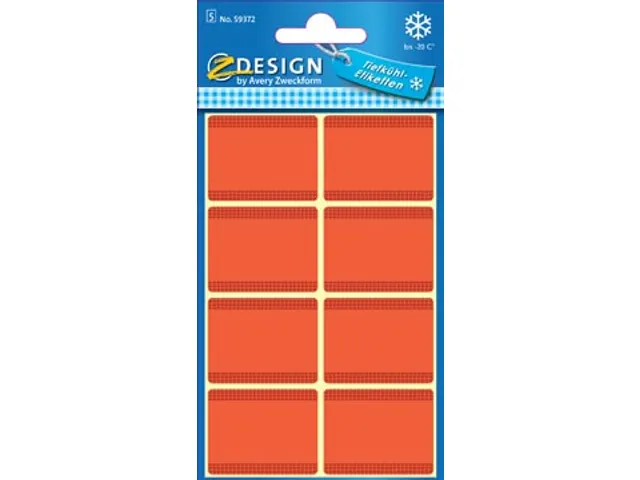 Avery Zweckform Diepvriesetiketten in blister rood 40 etiketten