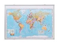 Landkaartbord Wereld Magnetisch 138x88cm