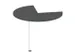 aanbouwtafel,i.h.v.,HxØ 720-840x1000mm,driekwartrond,MS-donkergrijs