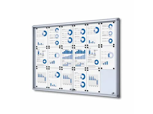 Vitrinekast Mededelingenbord 18x A4 met schuifdeuren