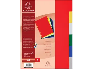 tabbladen A4 PP 12/100e 6-delig assorti 15-gaats - 1
