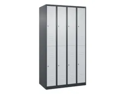 dubbeldekse locker,HxBxD 1850x1000x500mm,4x2vak.,vak B 250mm,cil.-slot