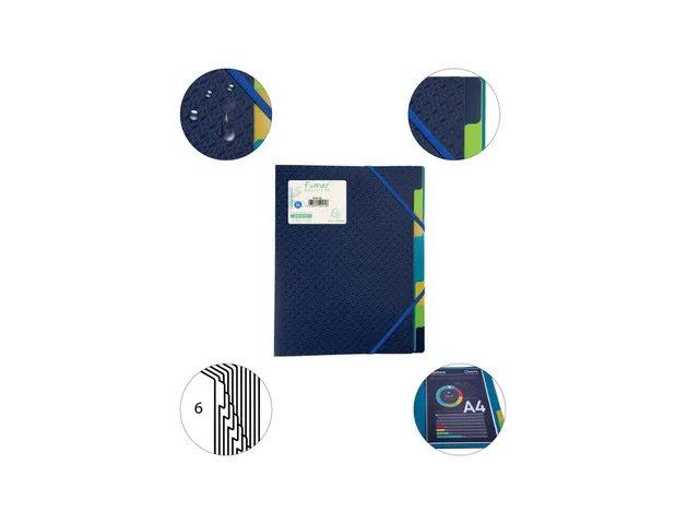 Sorteermap PP FOREVER 8 vak blauw