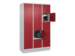 lockerkast,HxBxD 1950x1200x500mm,3x5vakken,vak B 400mm,cil.-slot