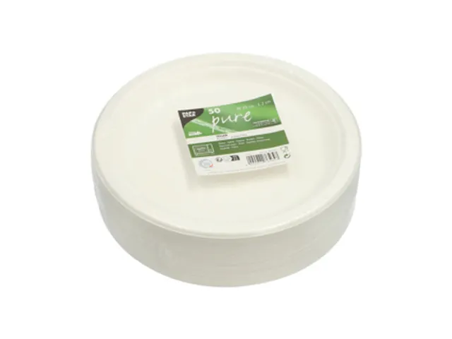 Papstar "Pure" Borden van suikerriet Rond 23cm Wit 50 stuks