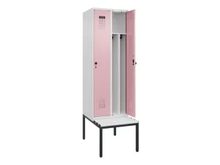 locker met bank,voor scheiding van kleding,HxBxD 2120x600x815mm,2vak - 1
