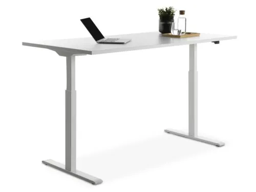Elektrisch ihv bureau,HxBxD 700-1200x1600x800mm,blad wit,T-voet wit