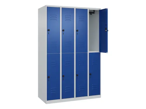 dubbeldekse locker,HxBxD 1850x1200x500mm,4x2vak.,vak B 300mm