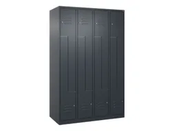 Z-garderobekast,HxBxD 1850x1200x500mm,vak B 150/300mm,cil.-slot