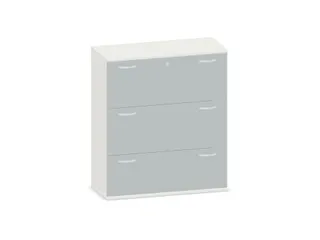 hangmappenkast 1150x1000x430mm 3hangmappenframes Wit + Onyx - 1