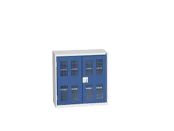 wandkast 800x800x350mm 2xStalen bodem sokkel Ral 7035 front Ral 5010
