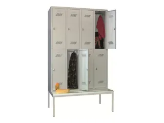 banklocker,dubbeldeks,HxBxD 2150x1200x800mm,RAL7035,front RAL7035 - 2