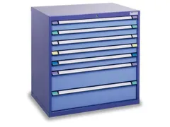 ladekast HxBxD 800x1005x695mm 7laden slot RAL7035 front RAL7035