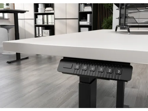 Elektrisch ihv bureau,HxBxD 720-1200x1200x800mm,blad decor kasjmier