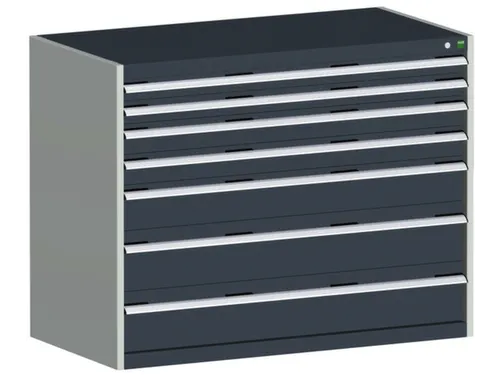 ladekast HxBxD 1000x1300x750mm 7laden romp RAL7035 front RAL7016