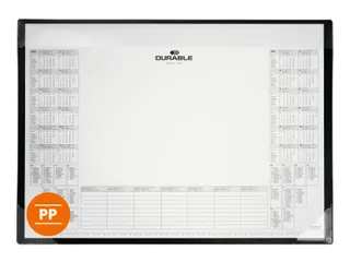 Schrijfonderlegger 600x430mm kalender PP zwart - 1