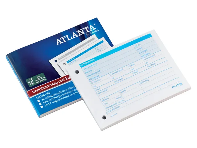 Verlofaanvraag Djois Atlanta A6 105x148mm zelfkopierend 50vel