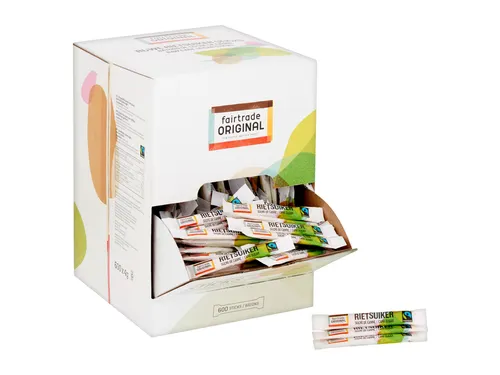 Rietsuikersticks Fairtrade Original 600 stuks