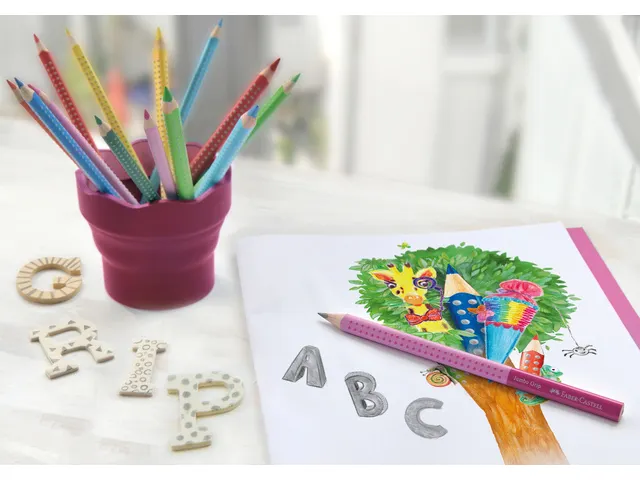 Set de 2 crayons Faber-Castell Jumbo Grip en blister Grip. Crayons gra