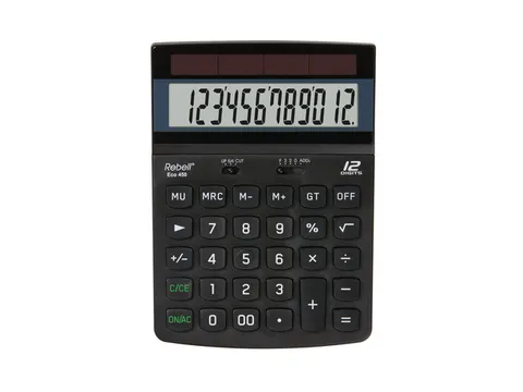 Calculator Rebell ECO 450 BX zwart desk 12 digit Blauwe Engel certific