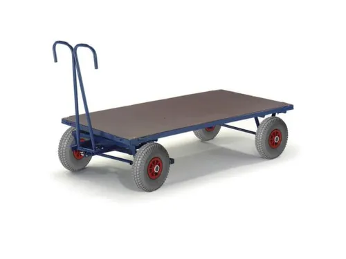 Handtrekwagen 1000kg Laadvlak 1200x800mm Luchtbanden Ral5010