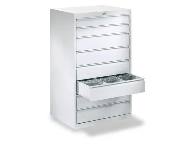 ladekast HxBxD 800x500x600mm 8laden slot RAL7035 front RAL7035