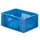 Euronorm Stapelkrat Blauw 175x400x300mm 14.5l Opengewerkt/Bodem Gesl.